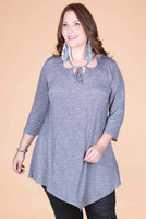 All I Could Wish For Tunic - Grey Denim Print