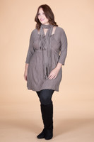 Going Your Way Tunic with Scarf - Taupe