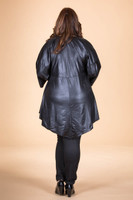 Girls Just Want to Have Fun Modern Top - Black Faux Leather