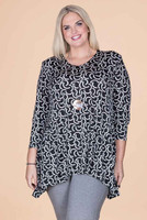 Chevron Shaped Tunic with Pocket - Connections Print