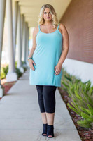 Perfectly on Point Tank Dress - Aqua