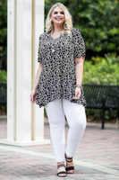 Fair Weather Short Sleeve Tunic - Connections Print