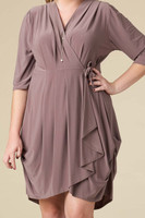 That's a Wrap Dress - Taupe