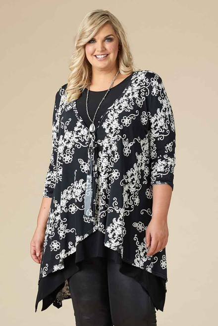 The Swing of Things Jacket - Black and White Flirty Floral