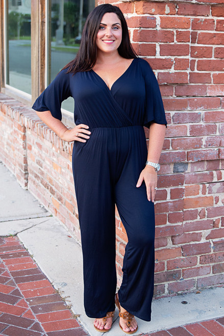 Jumping to Conclusions Jumpsuit - Navy