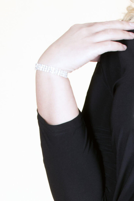 Crystal Stretch Bracelet - Silver