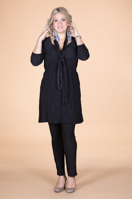 Going Your Way Tunic with Scarf - Black