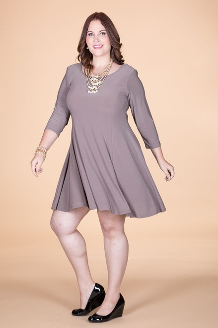 Work Hard, Play Hard Dress - Taupe