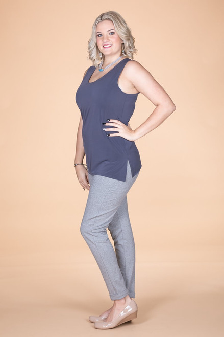 Every Question Answered Sleeveless Top - Grey