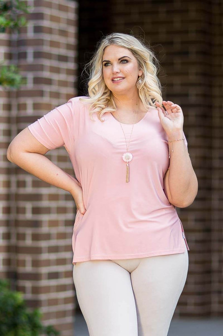 Basic But Never Boring Short Sleeve Shirt - Rosa