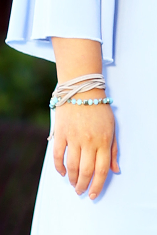 Beads & Suede Layer Drawstring Bracelet - Turquoise
