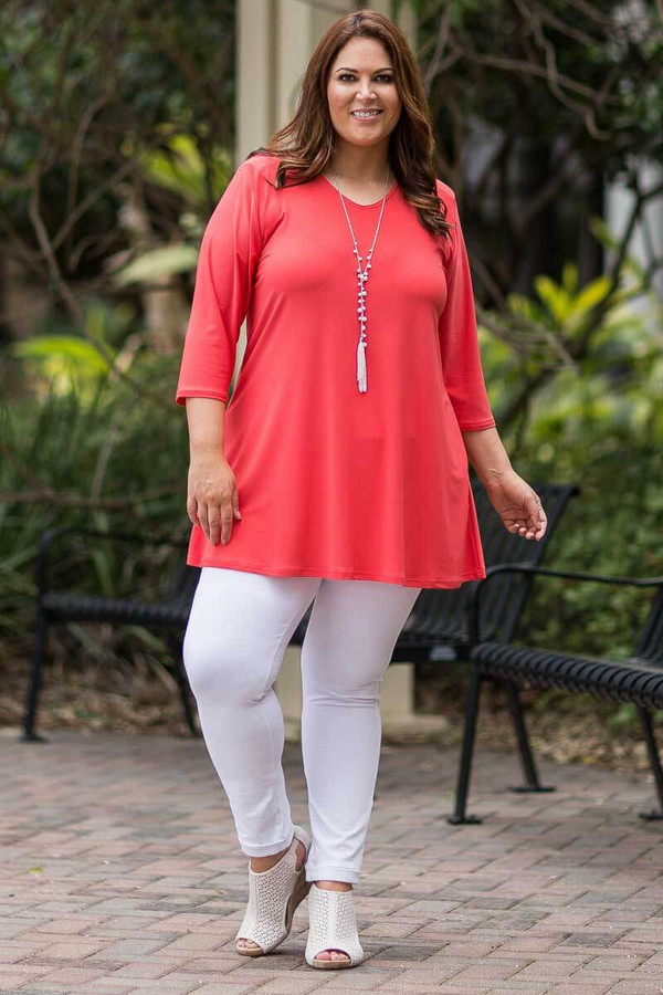BEAUTIFULLY SIMPLE TUNIC - CORAL