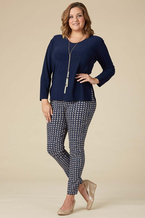 Living for The Moment Jegging - Navy Houndstooth - Red Tulip Boutique