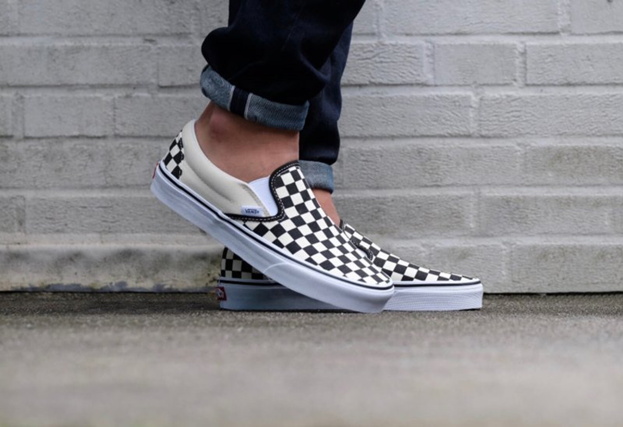 checkered vans slip ons sale