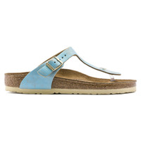 birkenstock washed metallic aqua