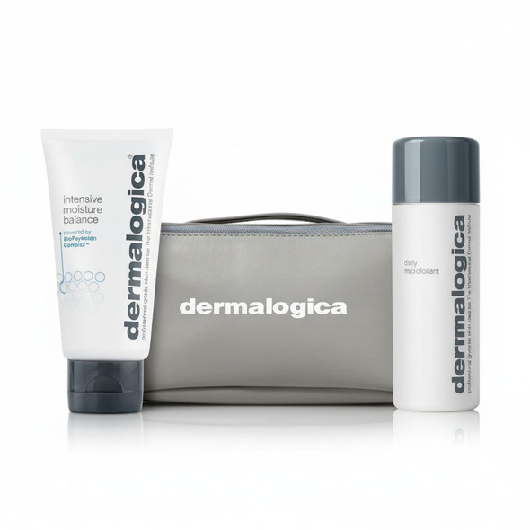 Dermalogica Intensive Moisture Balance 100ml Daily Microfoliant 74g Duo With FREE Travel Bag