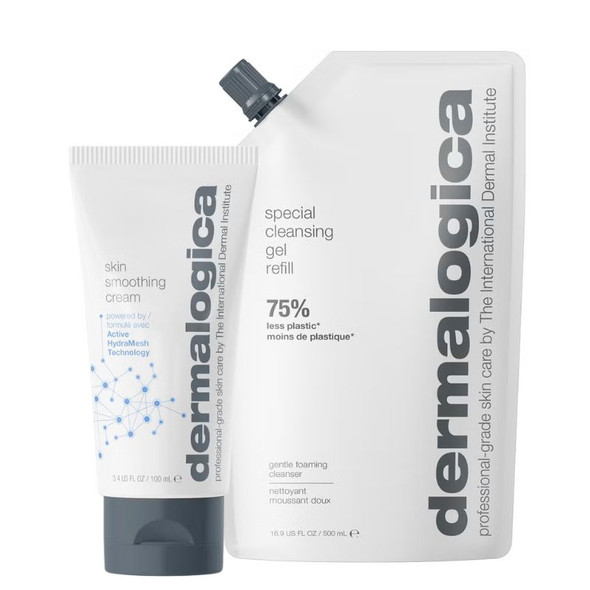 Dermalogica Skin Smoothing Cream 100ml & Special Cleansing Gel Refill Pouch 500ml Duo