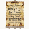 Autumn Vintage Thank You Bridesmaid Page Boy Best Man Personalised Wedding Sign