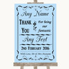 Blue Thank You Bridesmaid Page Boy Best Man Personalised Wedding Sign