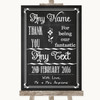 Chalk Sketch Thank You Bridesmaid Page Boy Best Man Personalised Wedding Sign