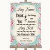 Vintage Shabby Chic Rose Thank You Bridesmaid Page Boy Best Man Wedding Sign