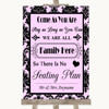 Baby Pink Damask All Family No Seating Plan Personalised Wedding Sign