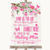 Pink Rustic Wood All Family No Seating Plan Personalised Wedding Sign