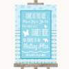 Winter Blue All Family No Seating Plan Personalised Wedding Sign