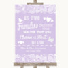 Lilac Burlap & Lace As Families Become One Seating Plan Wedding Sign
