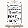 Black & White Card Post Box Personalised Wedding Sign