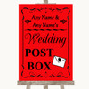 Red Card Post Box Personalised Wedding Sign