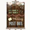 Rustic Floral Wood Card Post Box Personalised Wedding Sign