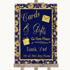 Blue & Gold Cards & Gifts Table Personalised Wedding Sign