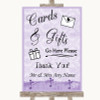 Lilac Shabby Chic Cards & Gifts Table Personalised Wedding Sign