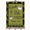Olive Green Damask Cards and Gifts Table Personalised Wedding Sign