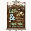 Rustic Floral Wood Cards & Gifts Table Personalised Wedding Sign