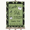 Sage Green Damask Cards & Gifts Table Personalised Wedding Sign