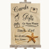 Sandy Beach Cards & Gifts Table Personalised Wedding Sign