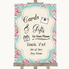 Vintage Shabby Chic Rose Cards & Gifts Table Personalised Wedding Sign