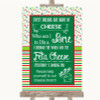 Red & Green Winter Cheese Board Song Personalised Wedding Sign