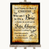 Western Cheese Board Song Personalised Wedding Sign