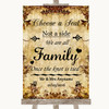 Autumn Vintage Choose A Seat We Are All Family Personalised Wedding Sign
