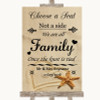 Sandy Beach Choose A Seat We Are All Family Personalised Wedding Sign