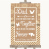 Brown Winter Dad Walk Down The Aisle Personalised Wedding Sign