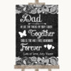 Dark Grey Burlap & Lace Dad Walk Down The Aisle Personalised Wedding Sign