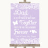 Lilac Burlap & Lace Dad Walk Down The Aisle Personalised Wedding Sign