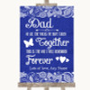 Navy Blue Burlap & Lace Dad Walk Down The Aisle Personalised Wedding Sign