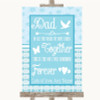 Winter Blue Dad Walk Down The Aisle Personalised Wedding Sign