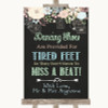 Shabby Chic Chalk Dancing Shoes Flip-Flop Tired Feet Personalised Wedding Sign