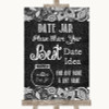 Dark Grey Burlap & Lace Date Jar Guestbook Personalised Wedding Sign